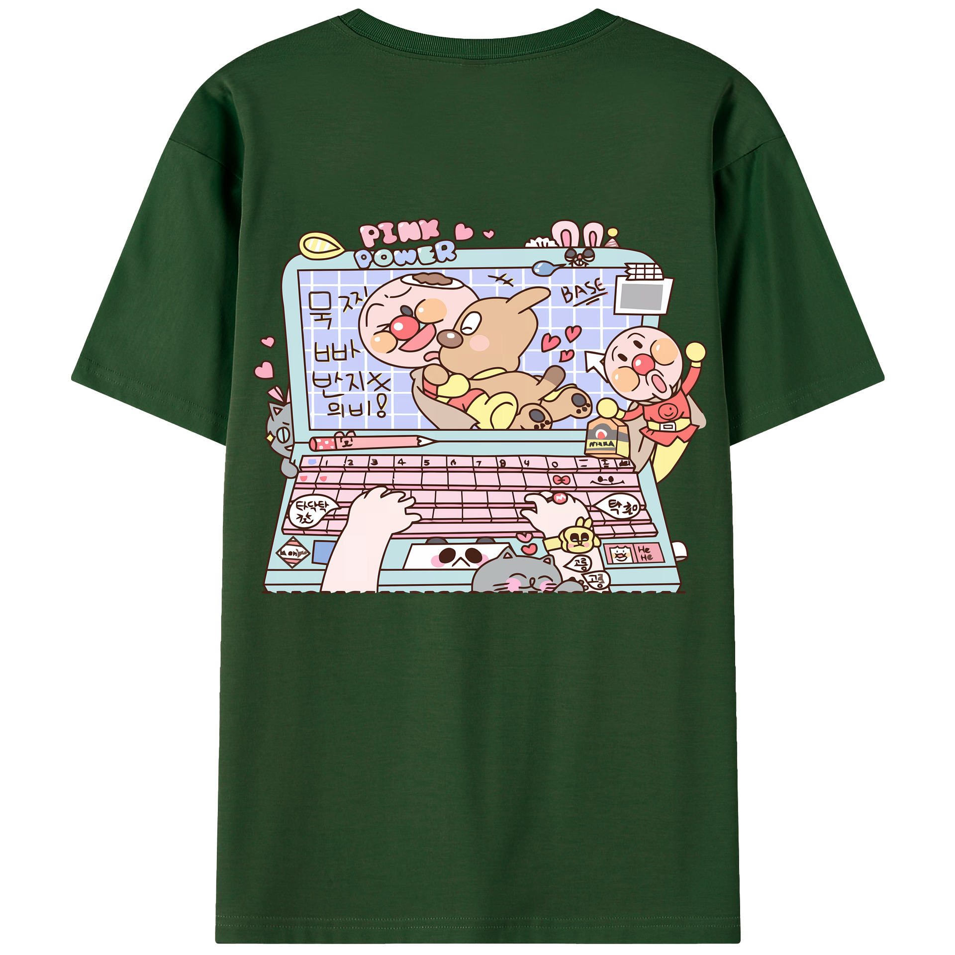 （画像用） アンパンマン Anpanman 綿100％半袖Tシャツ（背面プリント）